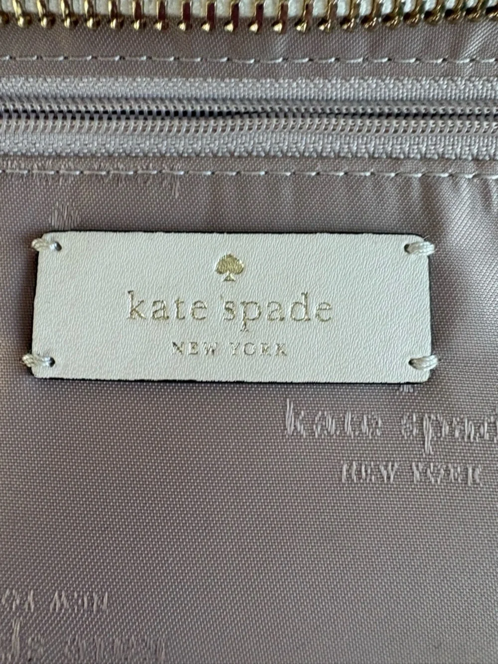 ♠️♠️KATE SPADE NEW YORK IVORY ELLA EMBOSSED LOGO PEBBLED LEATHER BAG!